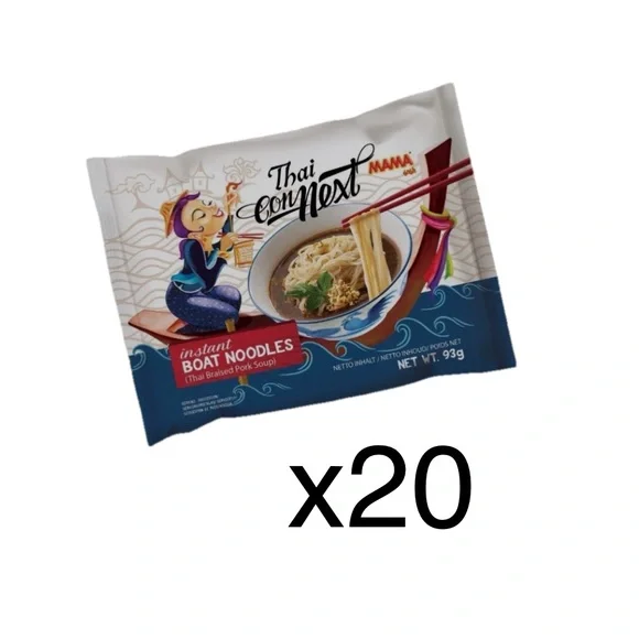 Box of MAMA -Thai Connext-Instant Thai Boat Noodles w/base pork flavor - 20 pack